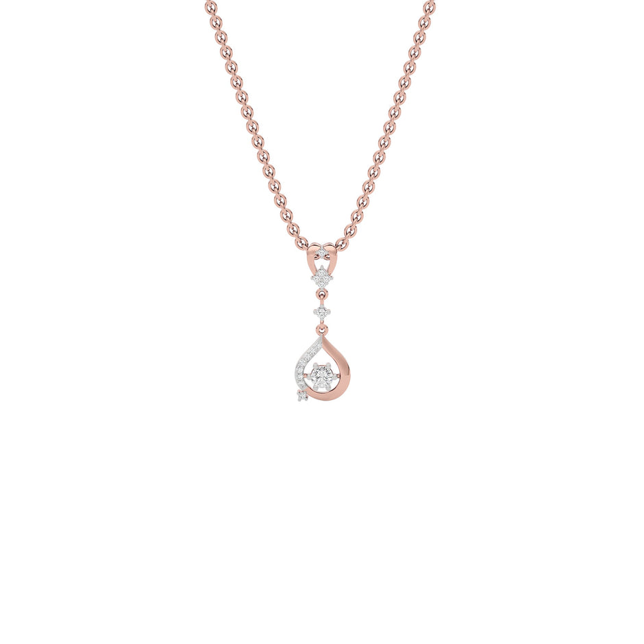 Glistening Lariat Diamond Pendant 18 KT / Rose Gold