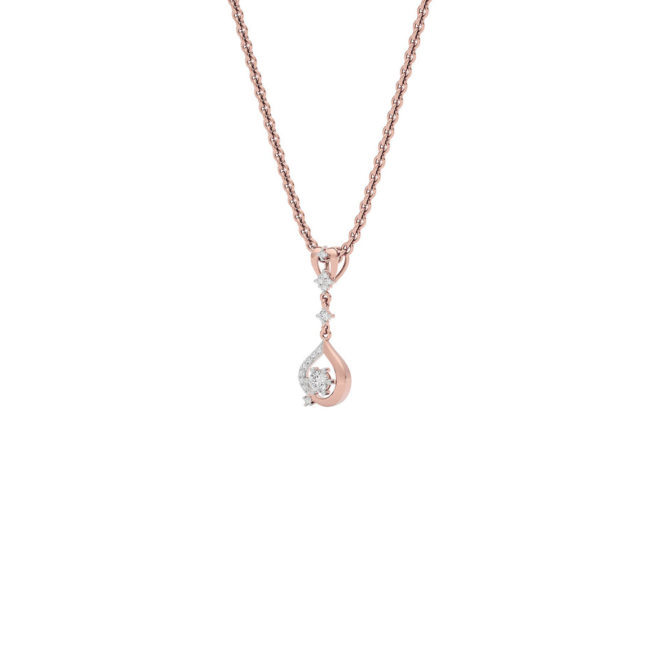 Glistening Lariat Diamond Pendant 18 KT / Rose Gold