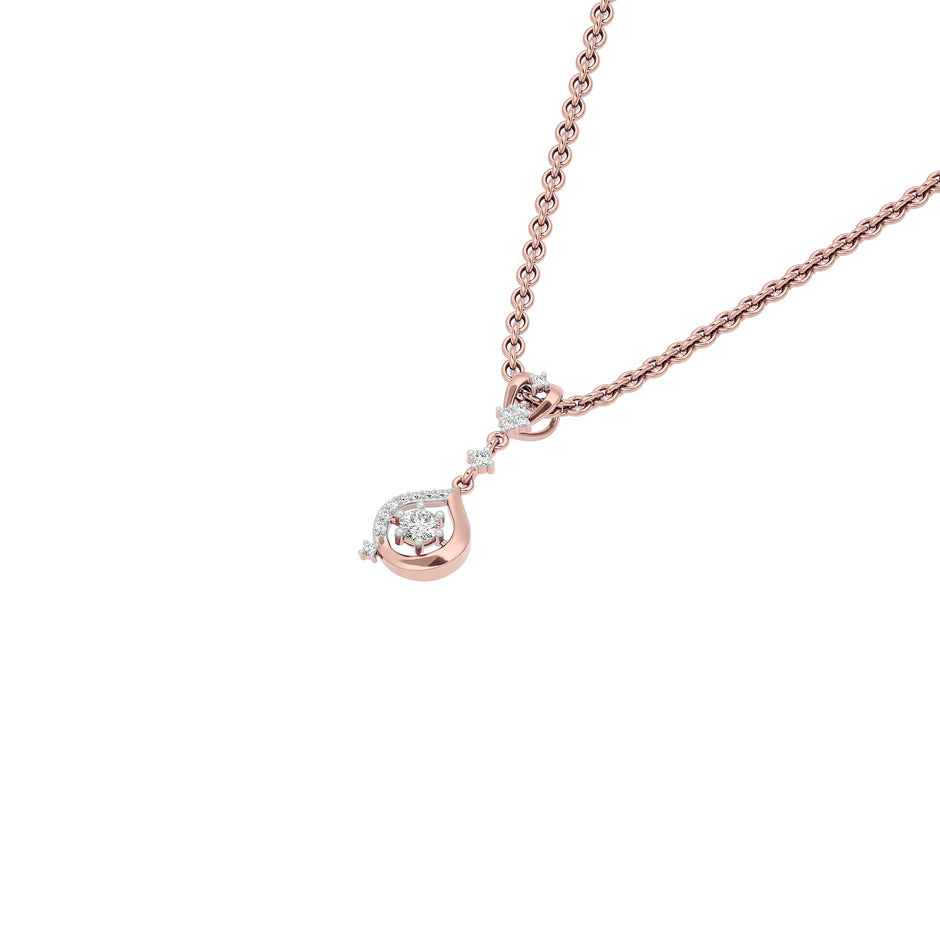 Glistening Lariat Diamond Pendant 18 KT / Rose Gold