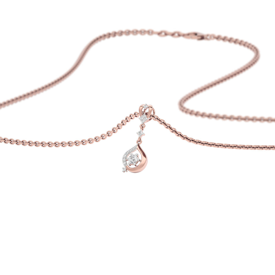 Glistening Lariat Diamond Pendant 18 KT / Rose Gold