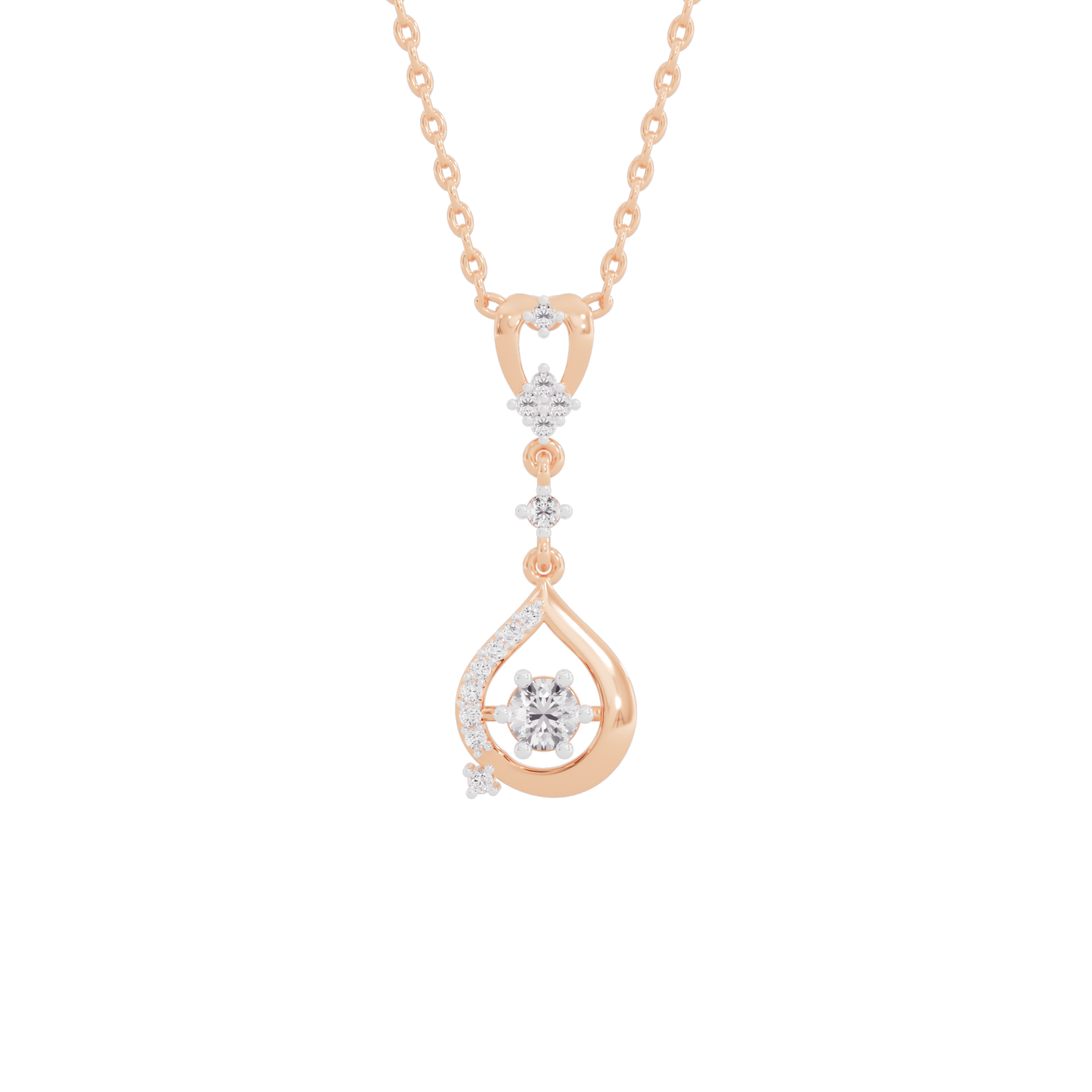 Glistening Lariat Diamond Pendant