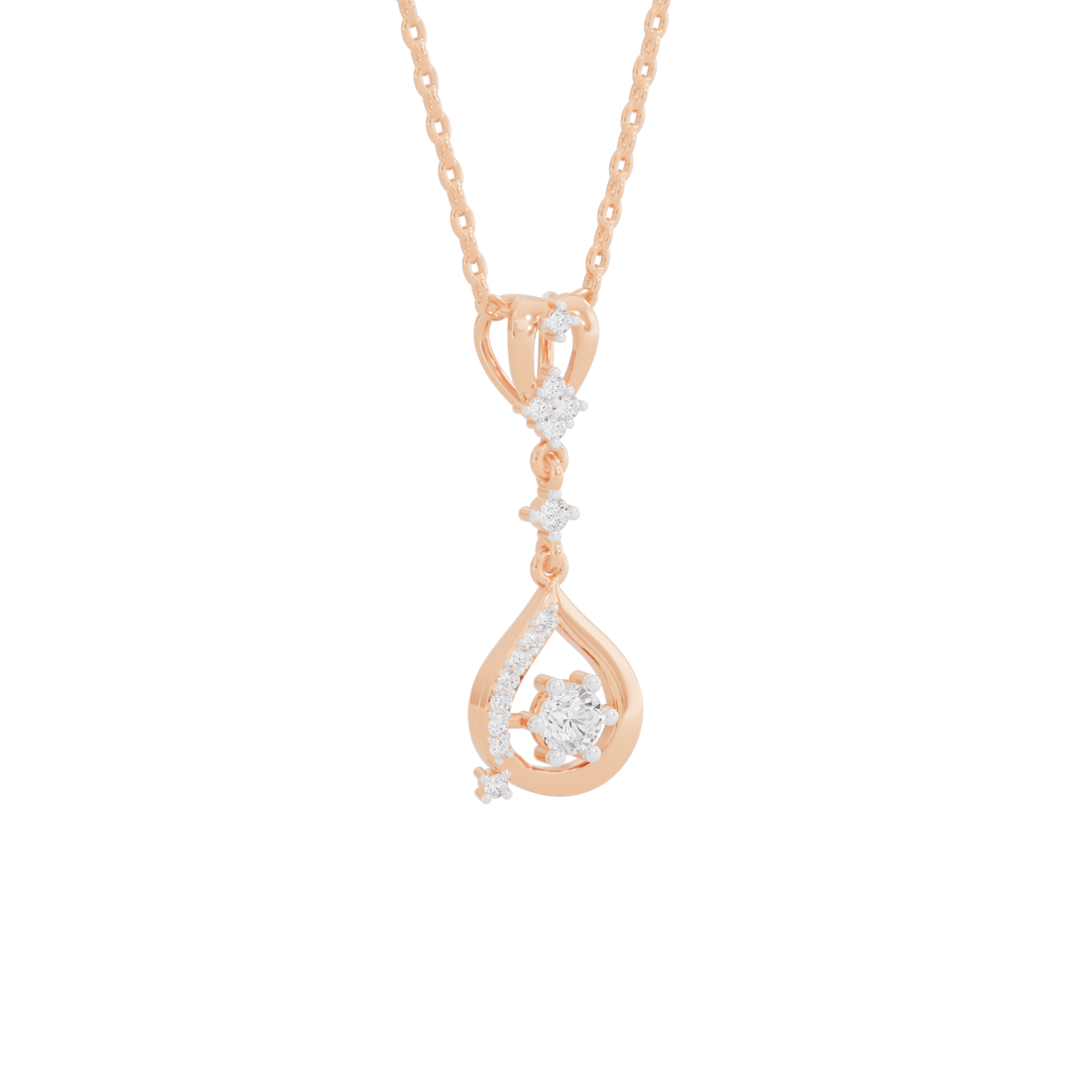 Glistening Lariat Diamond Pendant