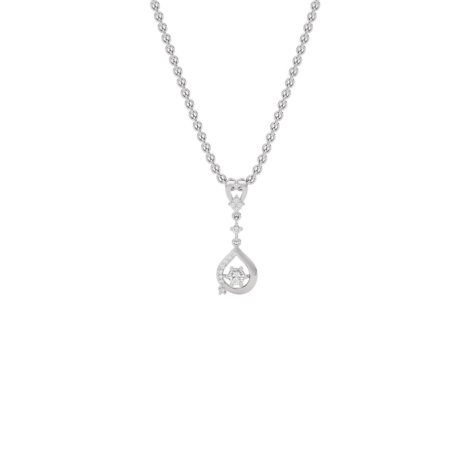 Glistening Lariat Diamond Pendant 18 KT / White Gold