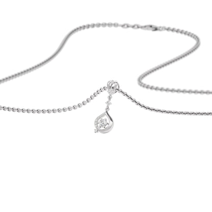 Glistening Lariat Diamond Pendant 18 KT / White Gold