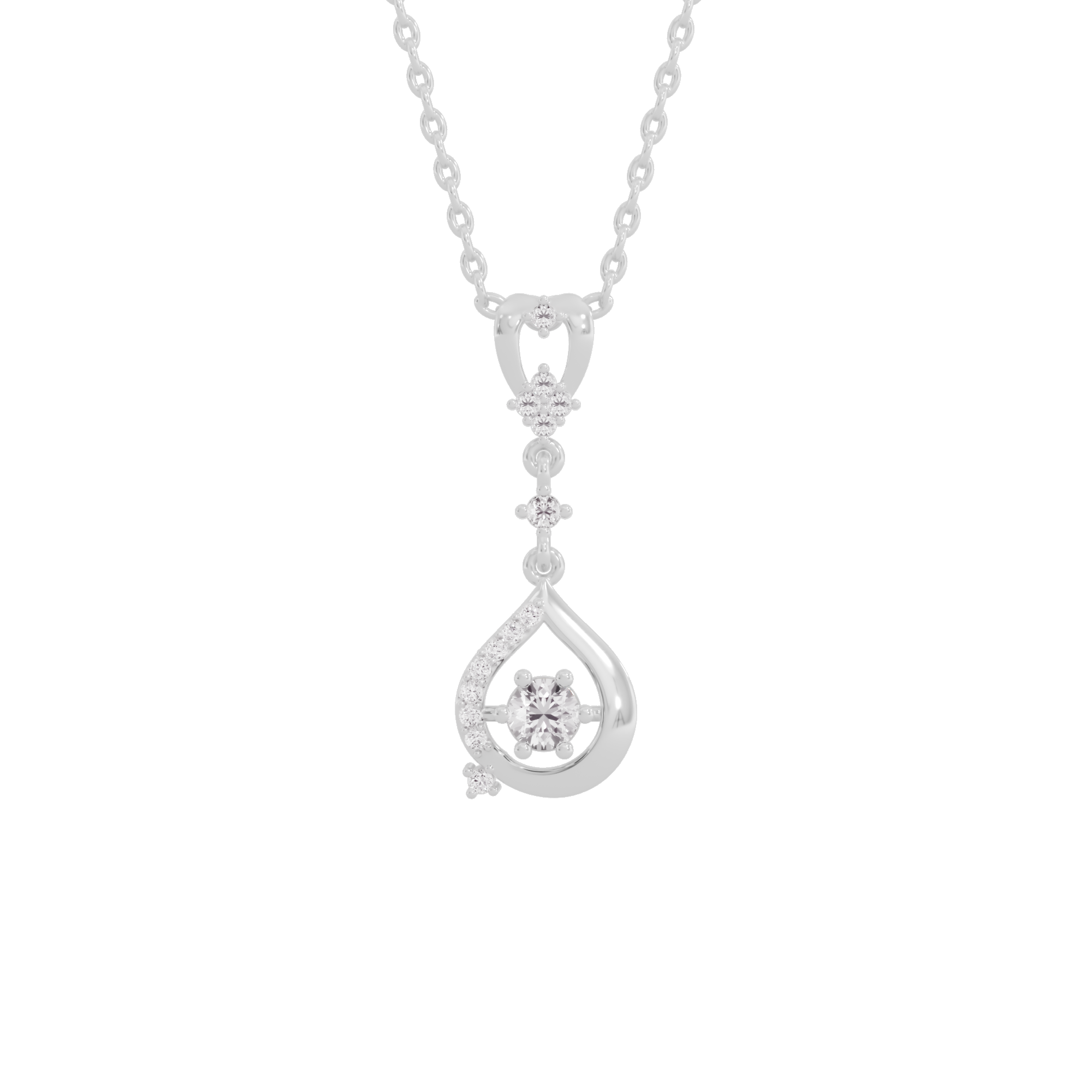 Glistening Lariat Diamond Pendant