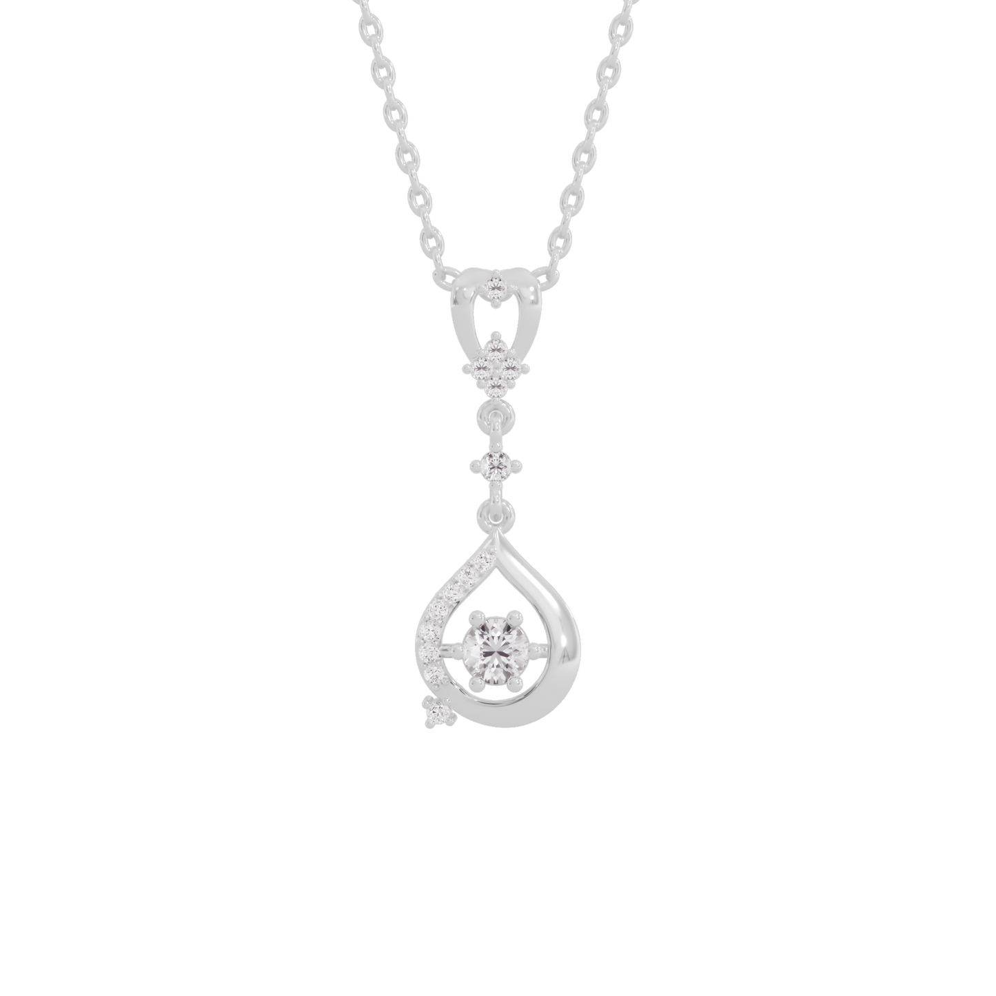 Glistening Lariat Diamond Pendant