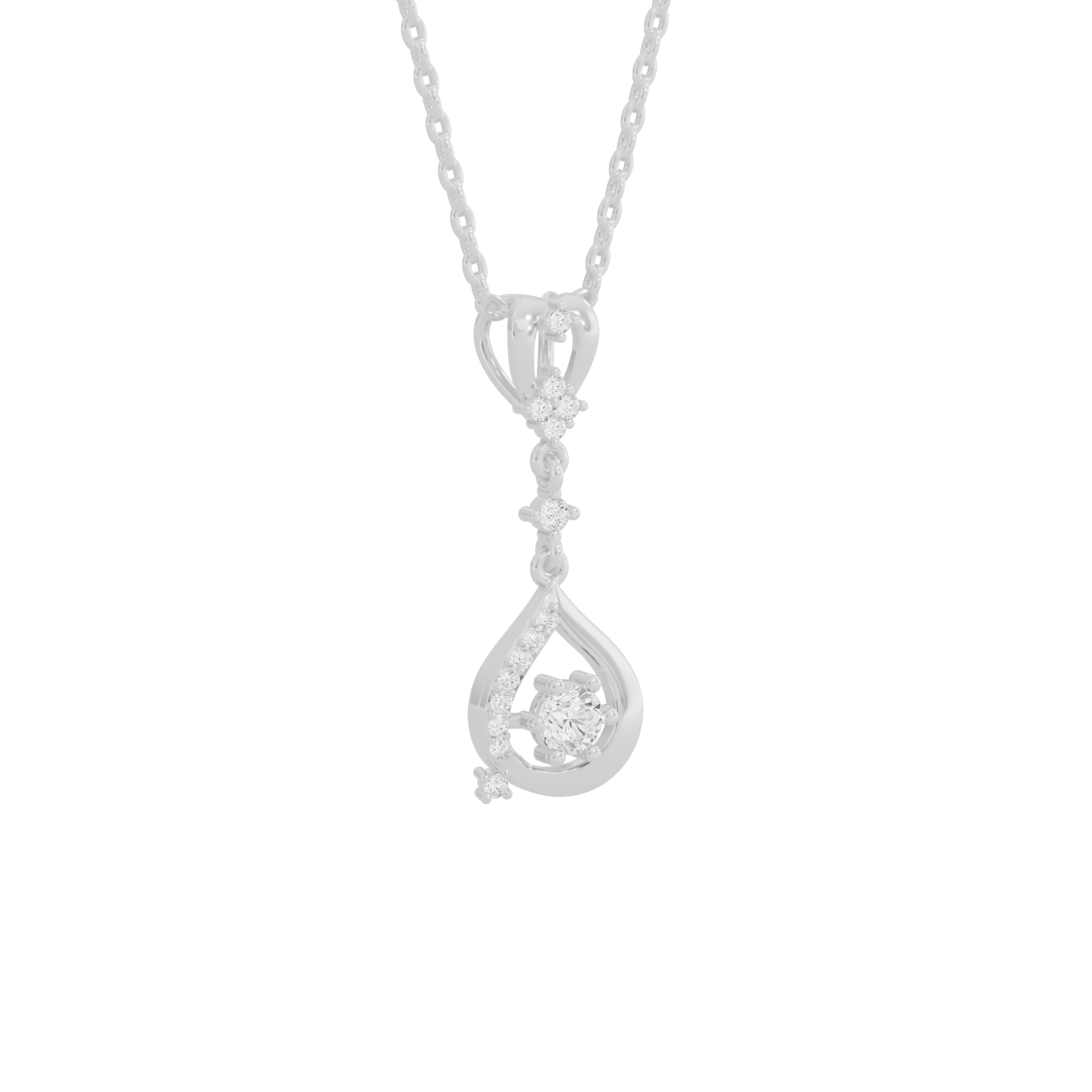 Glistening Lariat Diamond Pendant