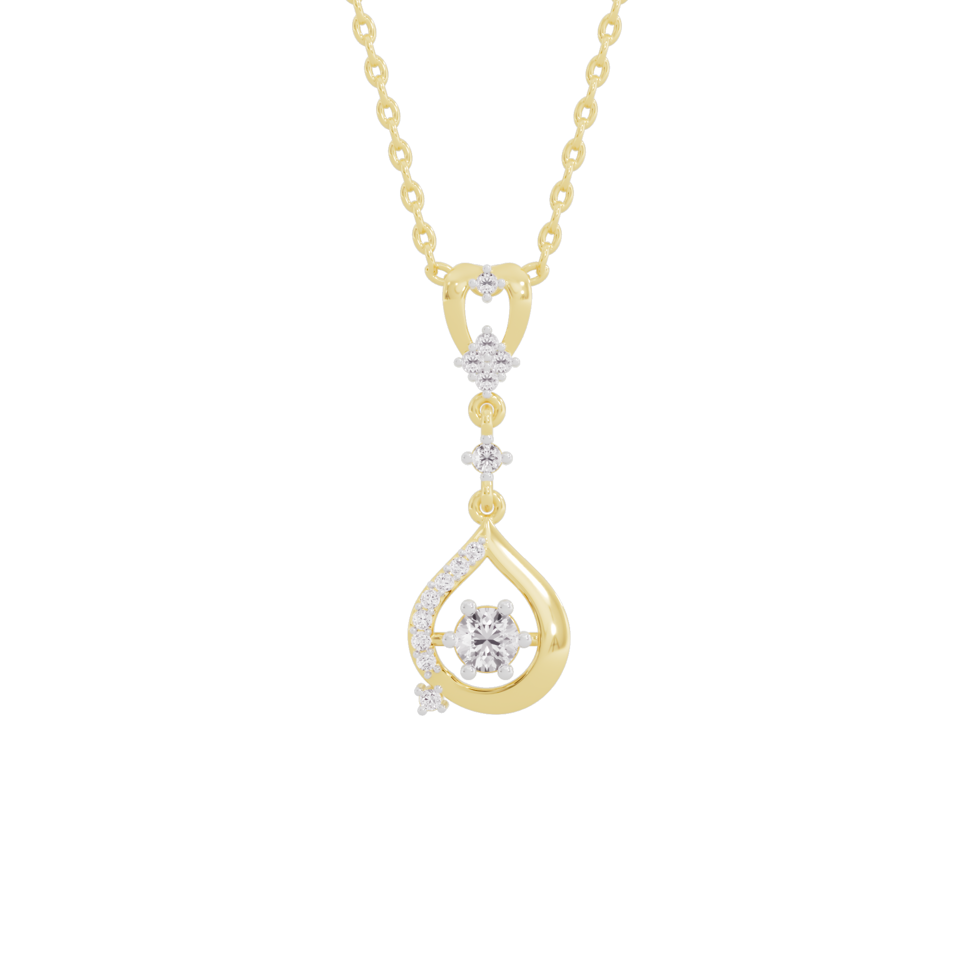 Glistening Lariat Diamond Pendant