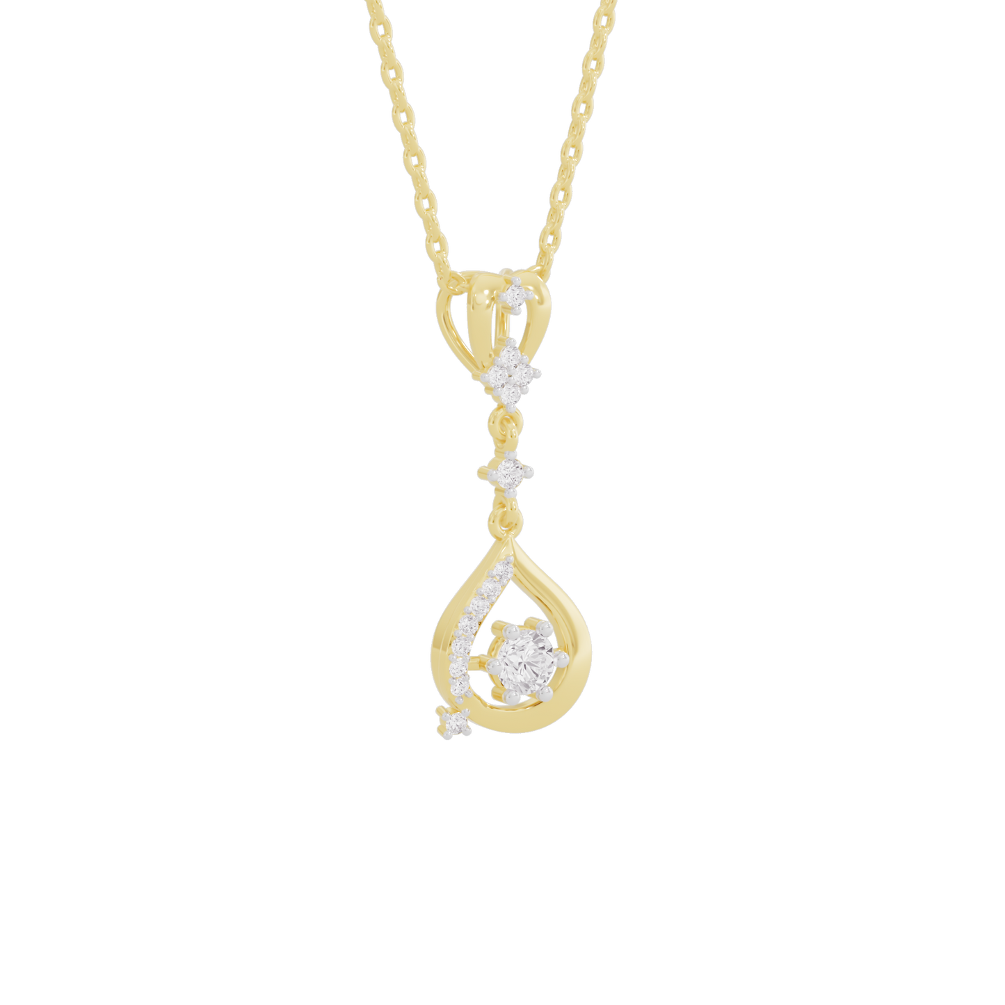 Glistening Lariat Diamond Pendant