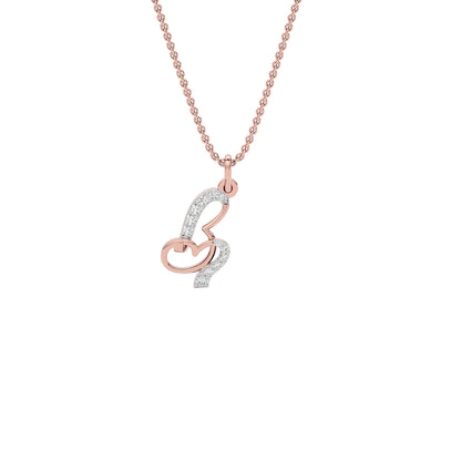 Beautiful ‘B’ Diamond Pendant 18 KT / Rose Gold