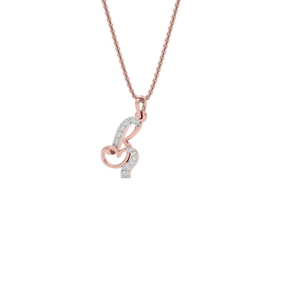 Beautiful ‘B’ Diamond Pendant 18 KT / Rose Gold