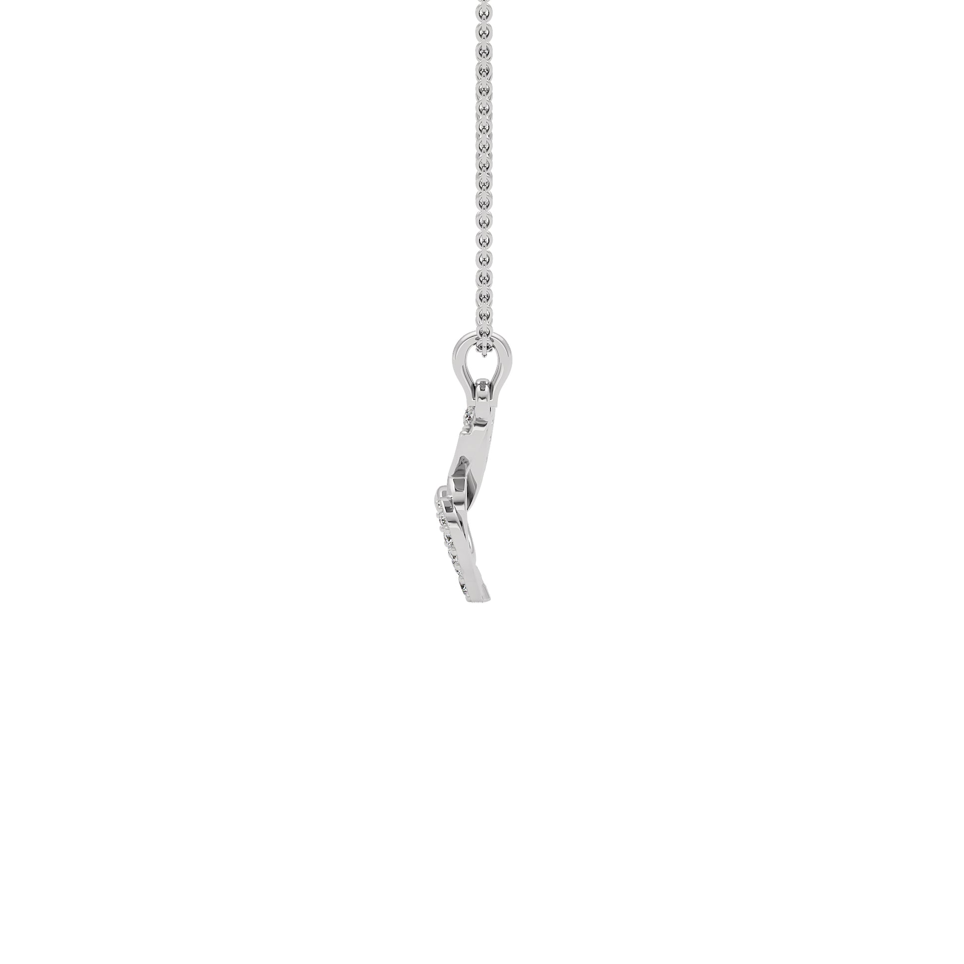 Beautiful ‘B’ Diamond Pendant 18 KT / White Gold