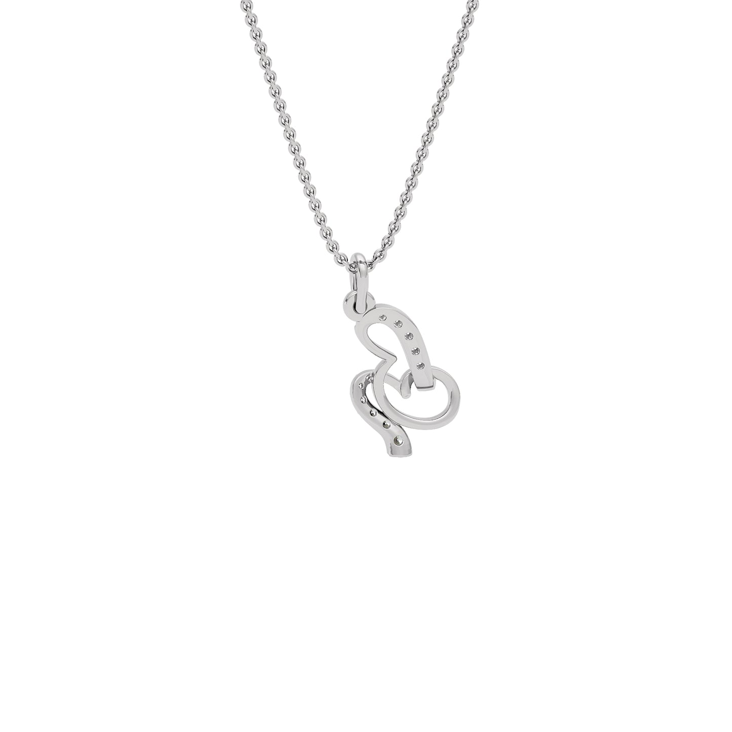 Beautiful ‘B’ Diamond Pendant 18 KT / White Gold