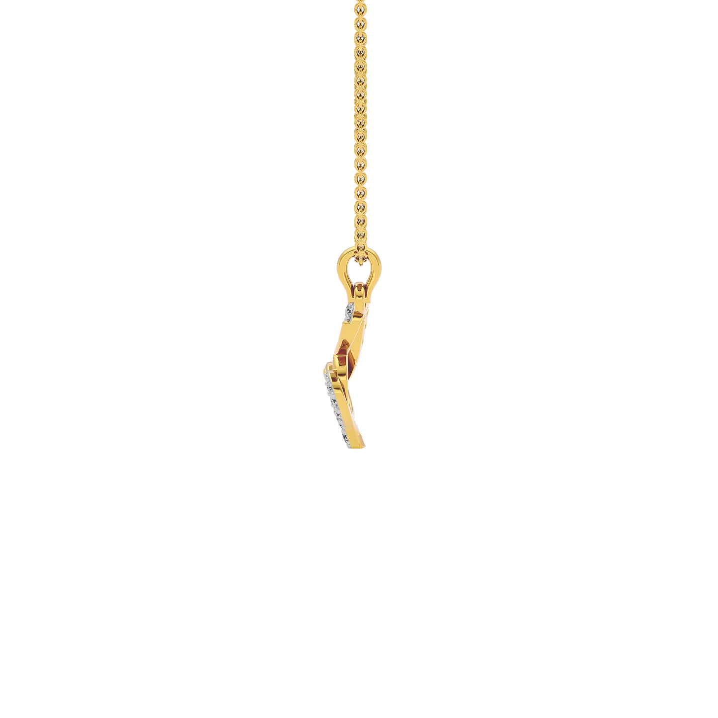 Beautiful ‘B’ Diamond Pendant 18 KT / Yellow Gold