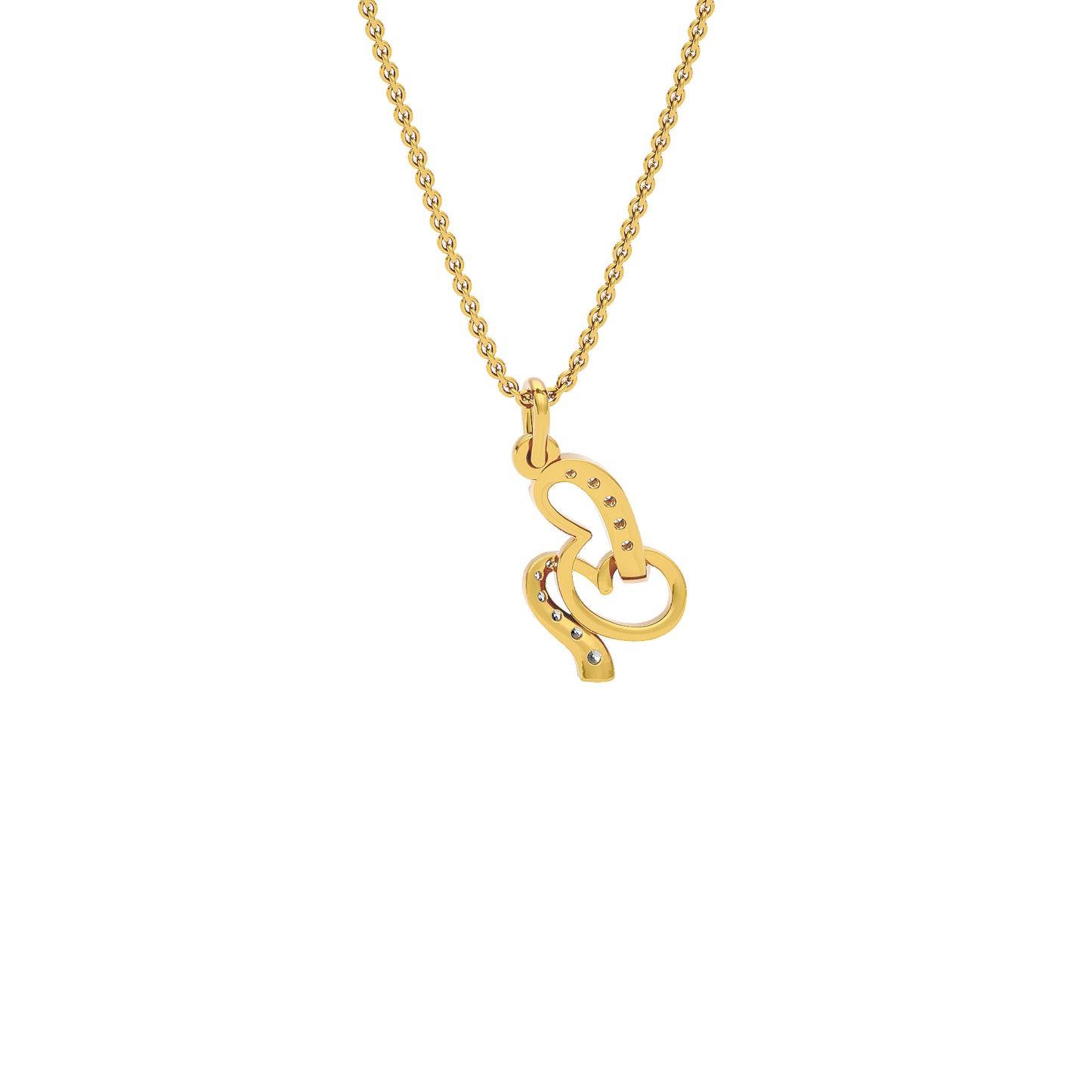 Beautiful ‘B’ Diamond Pendant 18 KT / Yellow Gold