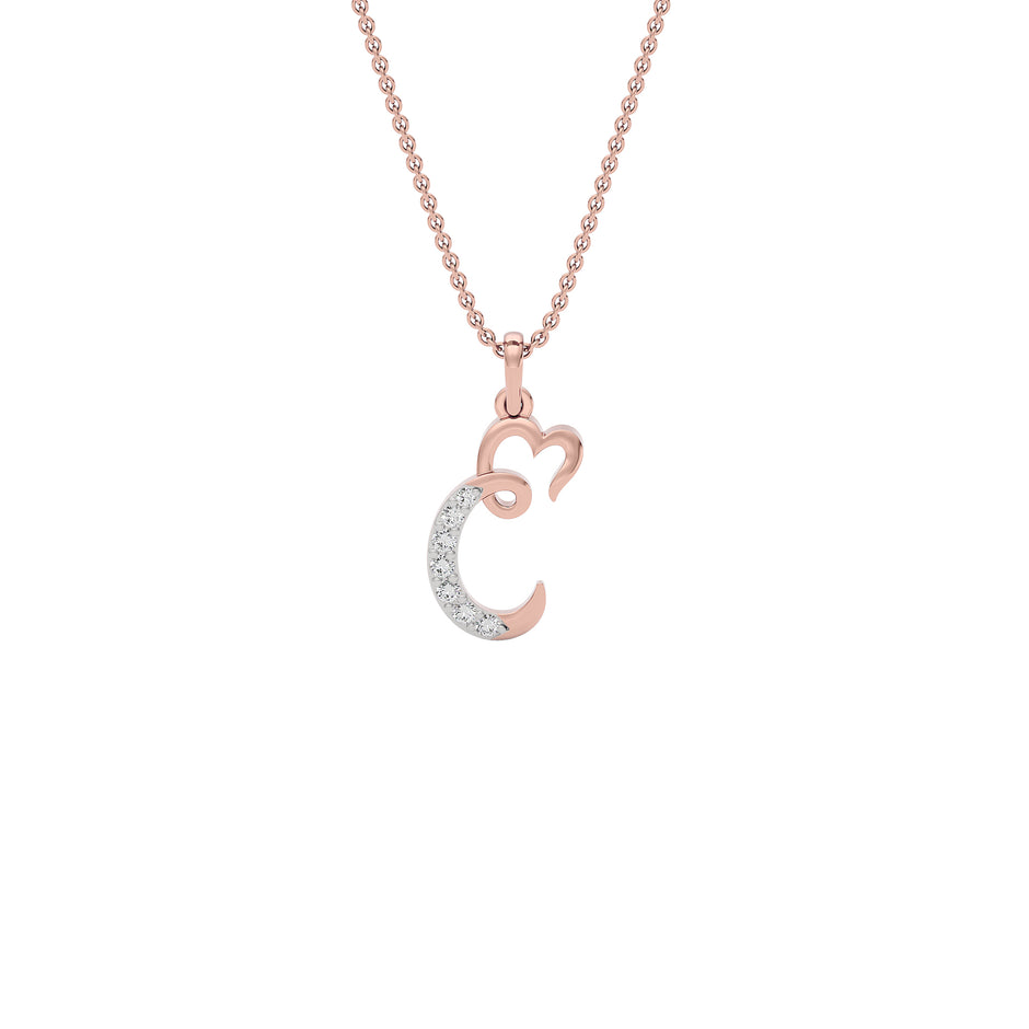 Confident ‘C’ Diamond Pendant 18 KT / Rose Gold