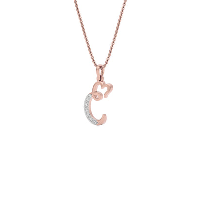 Confident ‘C’ Diamond Pendant 18 KT / Rose Gold