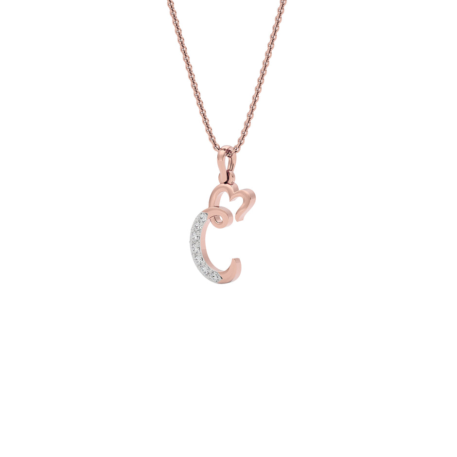 Confident ‘C’ Diamond Pendant 18 KT / Rose Gold