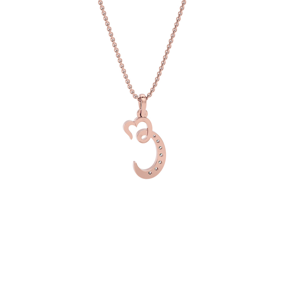 Confident ‘C’ Diamond Pendant 18 KT / Rose Gold