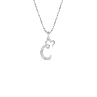 Confident ‘C’ Diamond Pendant 18 KT / White Gold