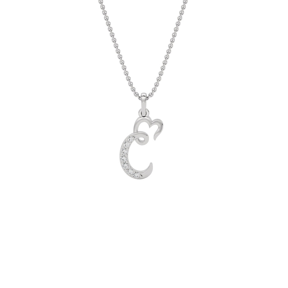 Confident ‘C’ Diamond Pendant 18 KT / White Gold