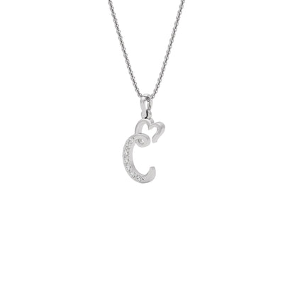 Confident ‘C’ Diamond Pendant 18 KT / White Gold