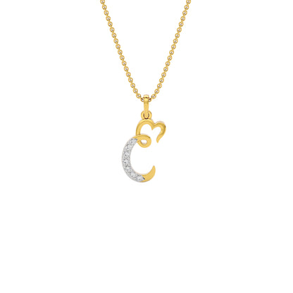 Confident ‘C’ Diamond Pendant 18 KT / Yellow Gold