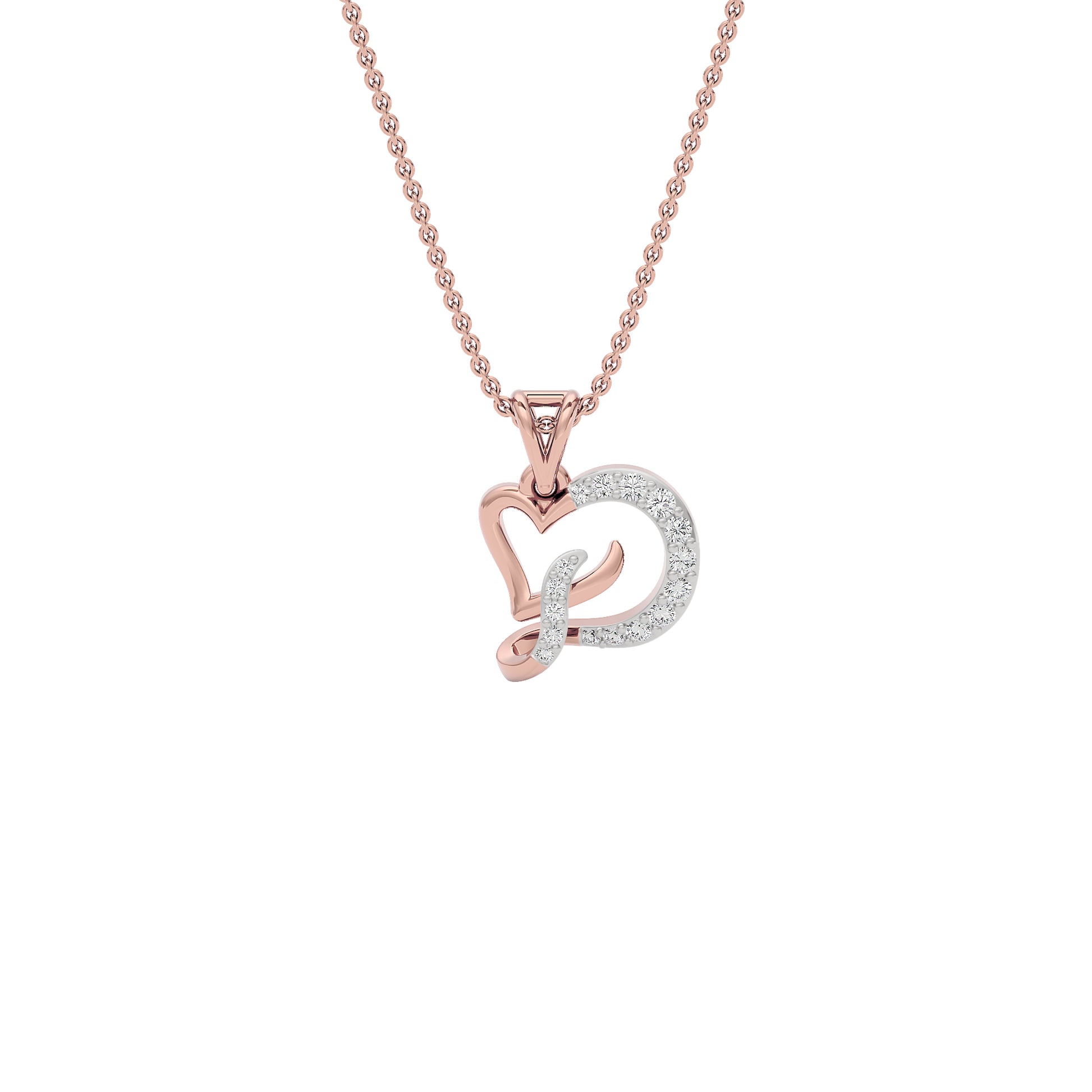 Dazzle ‘D’ Diamond Pendant 18 KT / Rose Gold