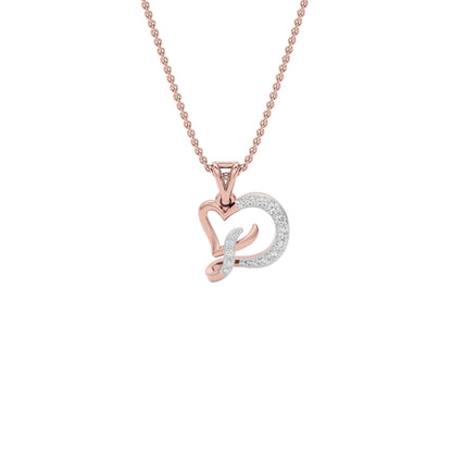 Dazzle ‘D’ Diamond Pendant 18 KT / Rose Gold