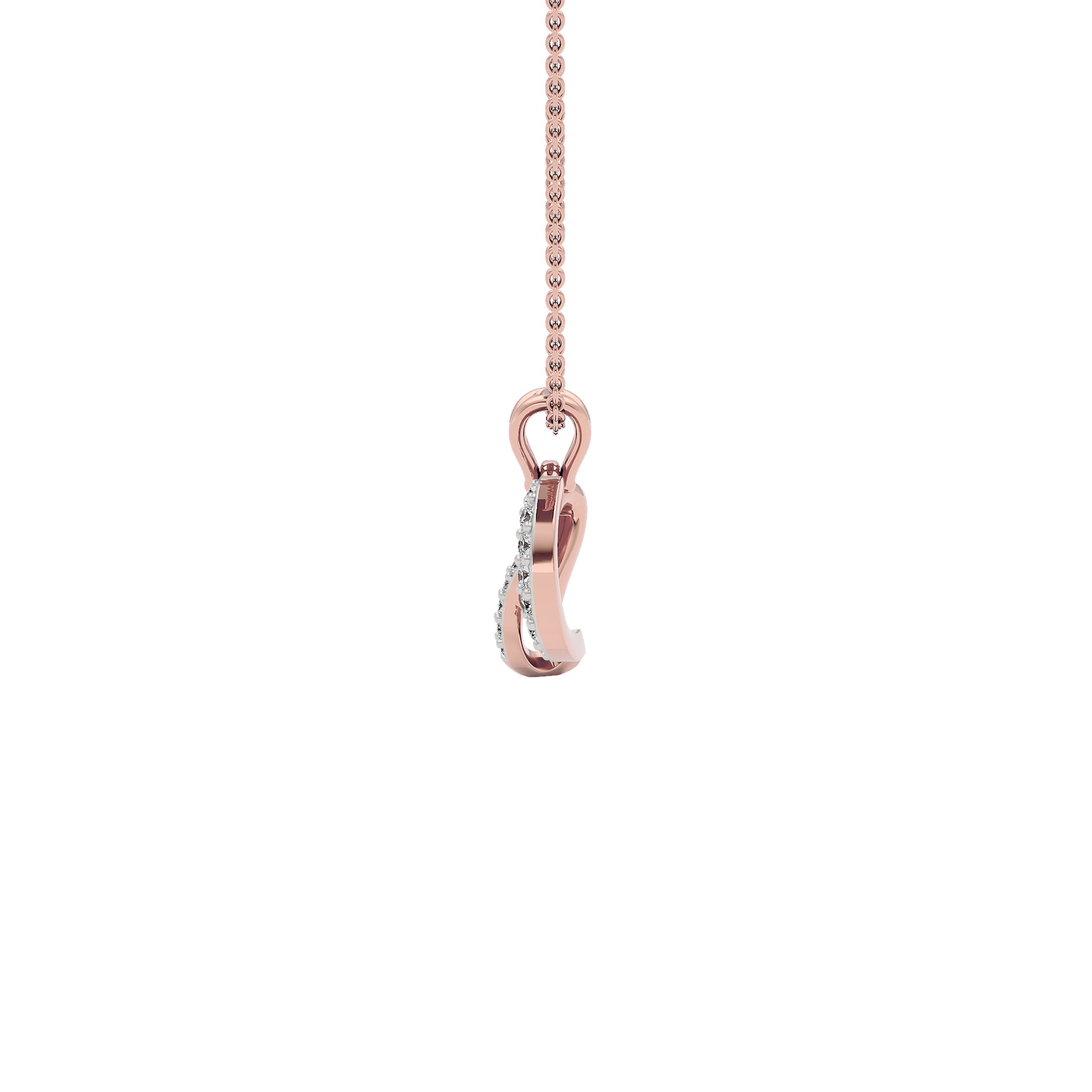 Dazzle ‘D’ Diamond Pendant 18 KT / Rose Gold