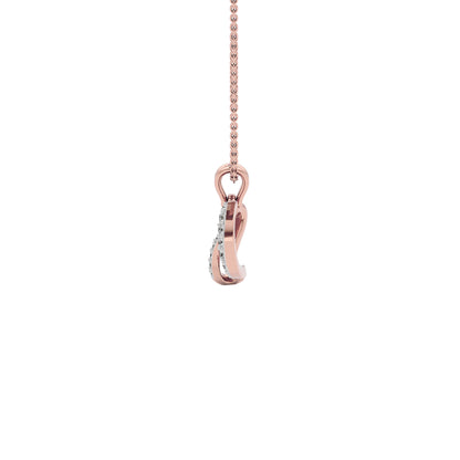 Dazzle ‘D’ Diamond Pendant 18 KT / Rose Gold