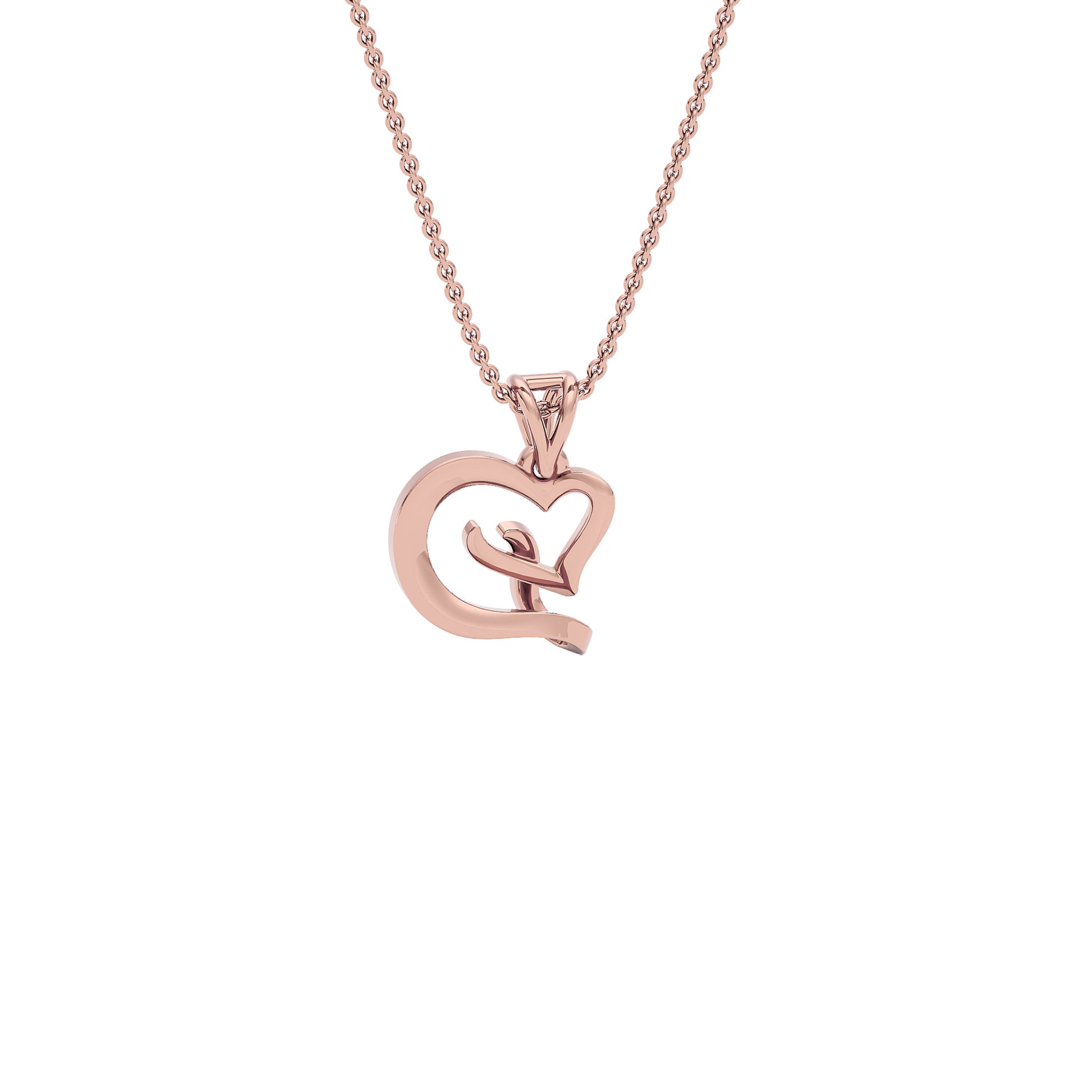 Dazzle ‘D’ Diamond Pendant 18 KT / Rose Gold