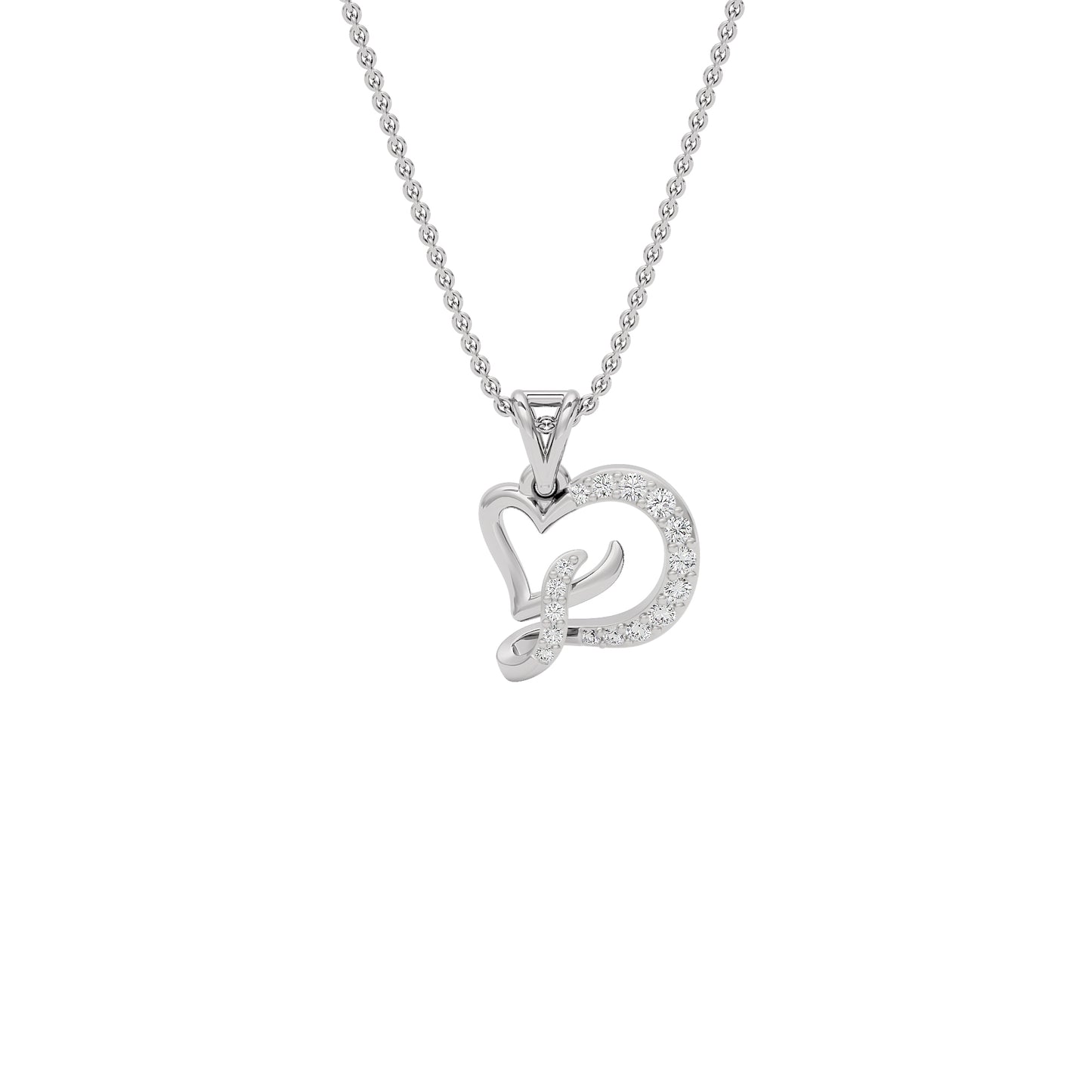 Dazzle ‘D’ Diamond Pendant 18 KT / White Gold