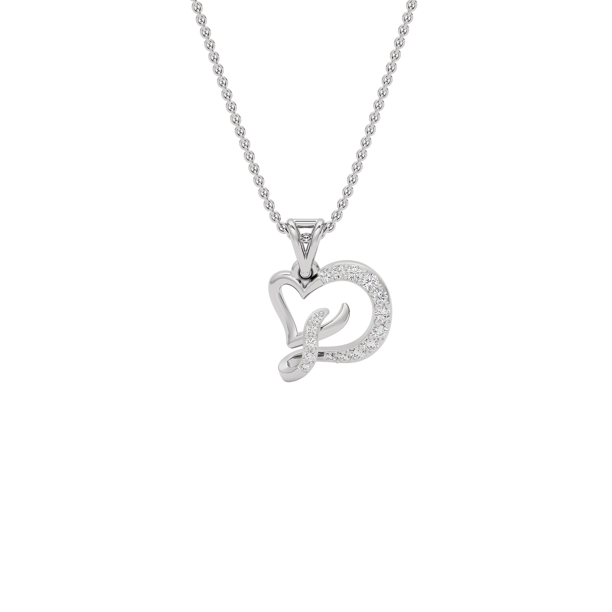 Dazzle ‘D’ Diamond Pendant 18 KT / White Gold