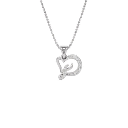 Dazzle ‘D’ Diamond Pendant 18 KT / White Gold