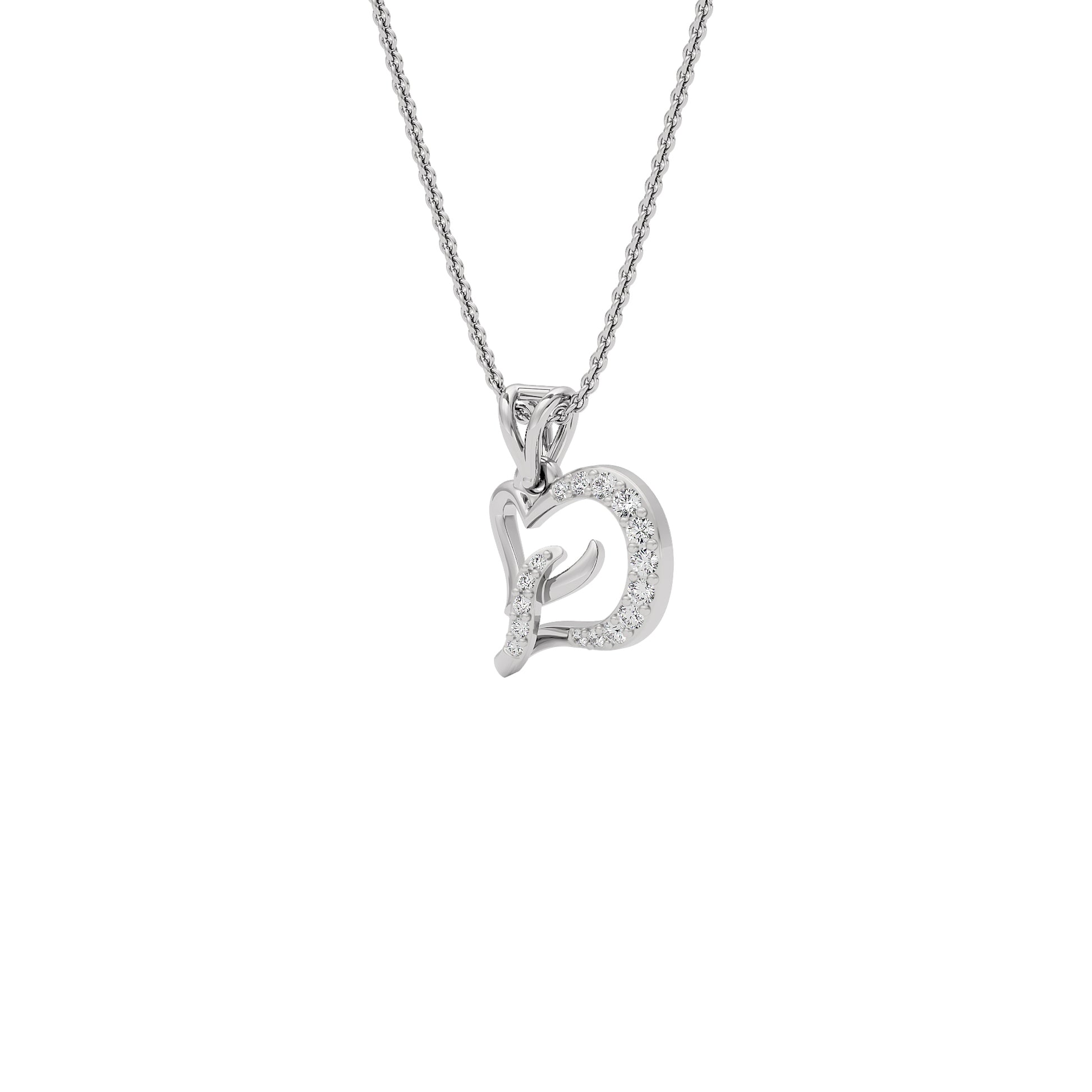 Dazzle ‘D’ Diamond Pendant 18 KT / White Gold