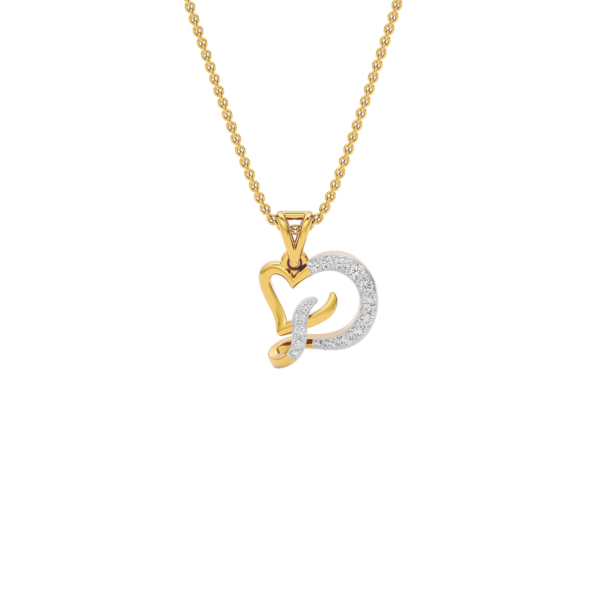 Dazzle ‘D’ Diamond Pendant 18 KT / Yellow Gold