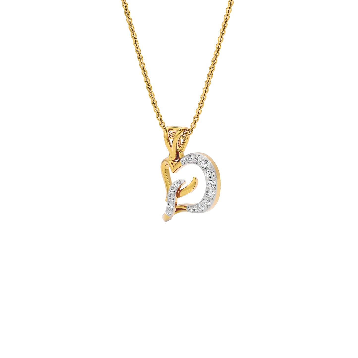 Dazzle ‘D’ Diamond Pendant 18 KT / Yellow Gold