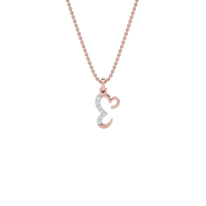 Extraordinary ‘E’ Diamond Pendant 18 KT / Rose Gold