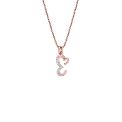 Extraordinary ‘E’ Diamond Pendant 18 KT / Rose Gold