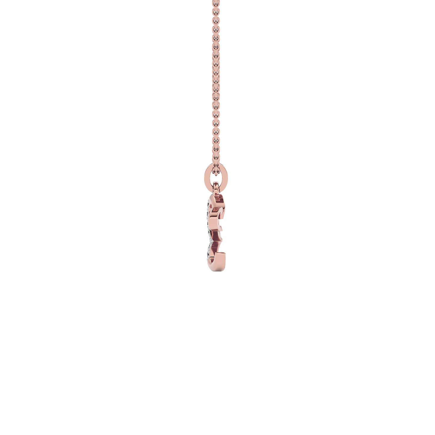 Extraordinary ‘E’ Diamond Pendant 18 KT / Rose Gold