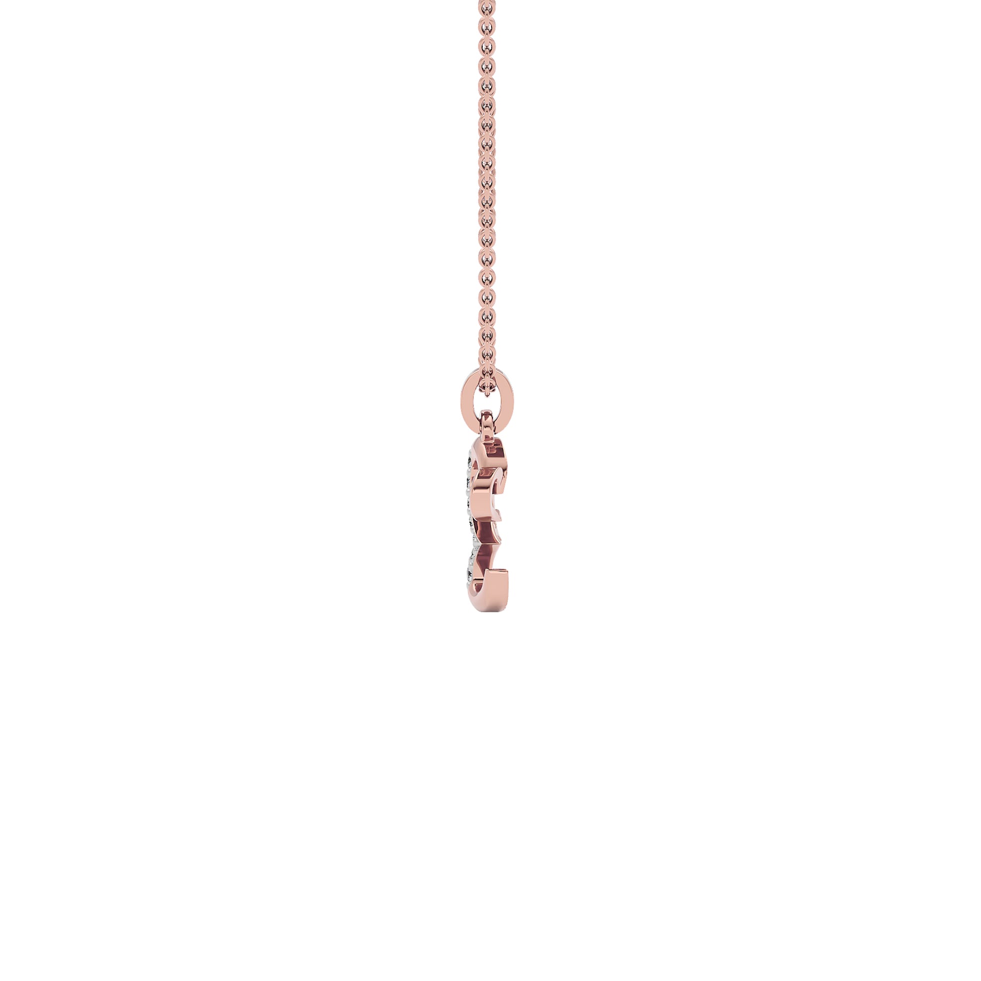 Extraordinary ‘E’ Diamond Pendant 18 KT / Rose Gold