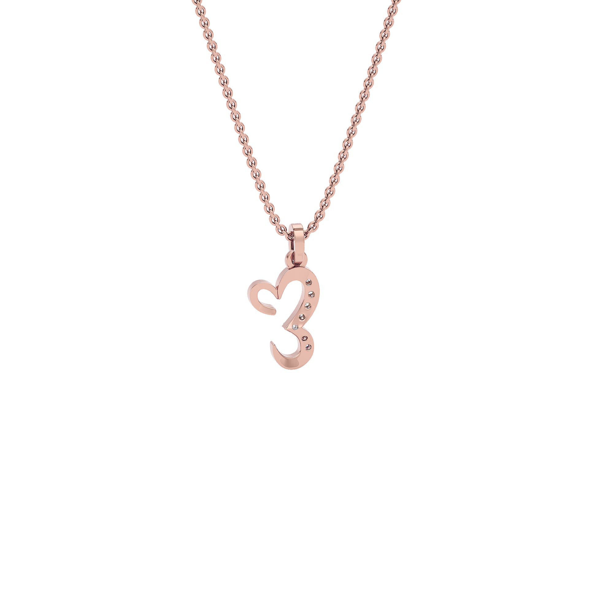Extraordinary ‘E’ Diamond Pendant 18 KT / Rose Gold