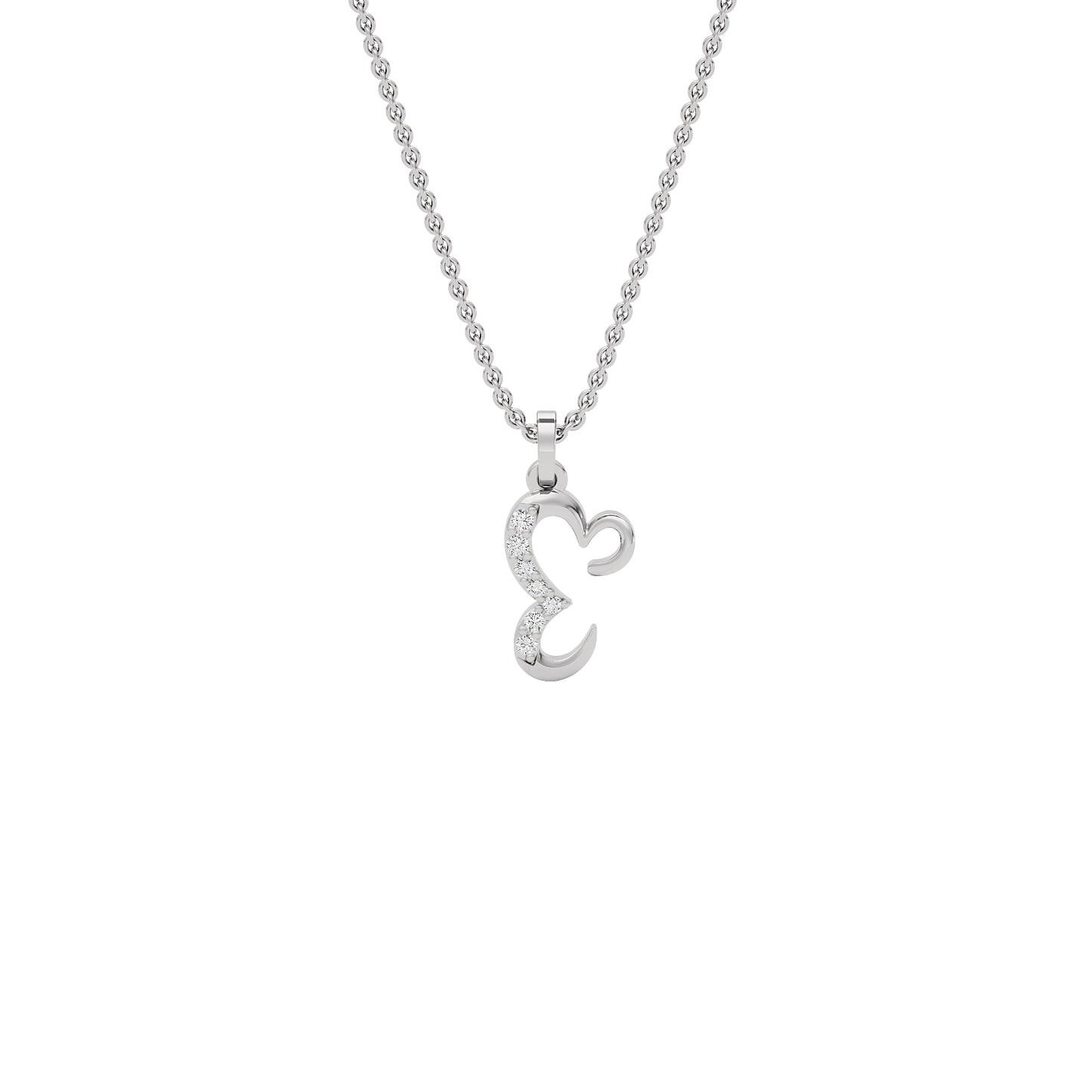 Extraordinary ‘E’ Diamond Pendant 18 KT / White Gold