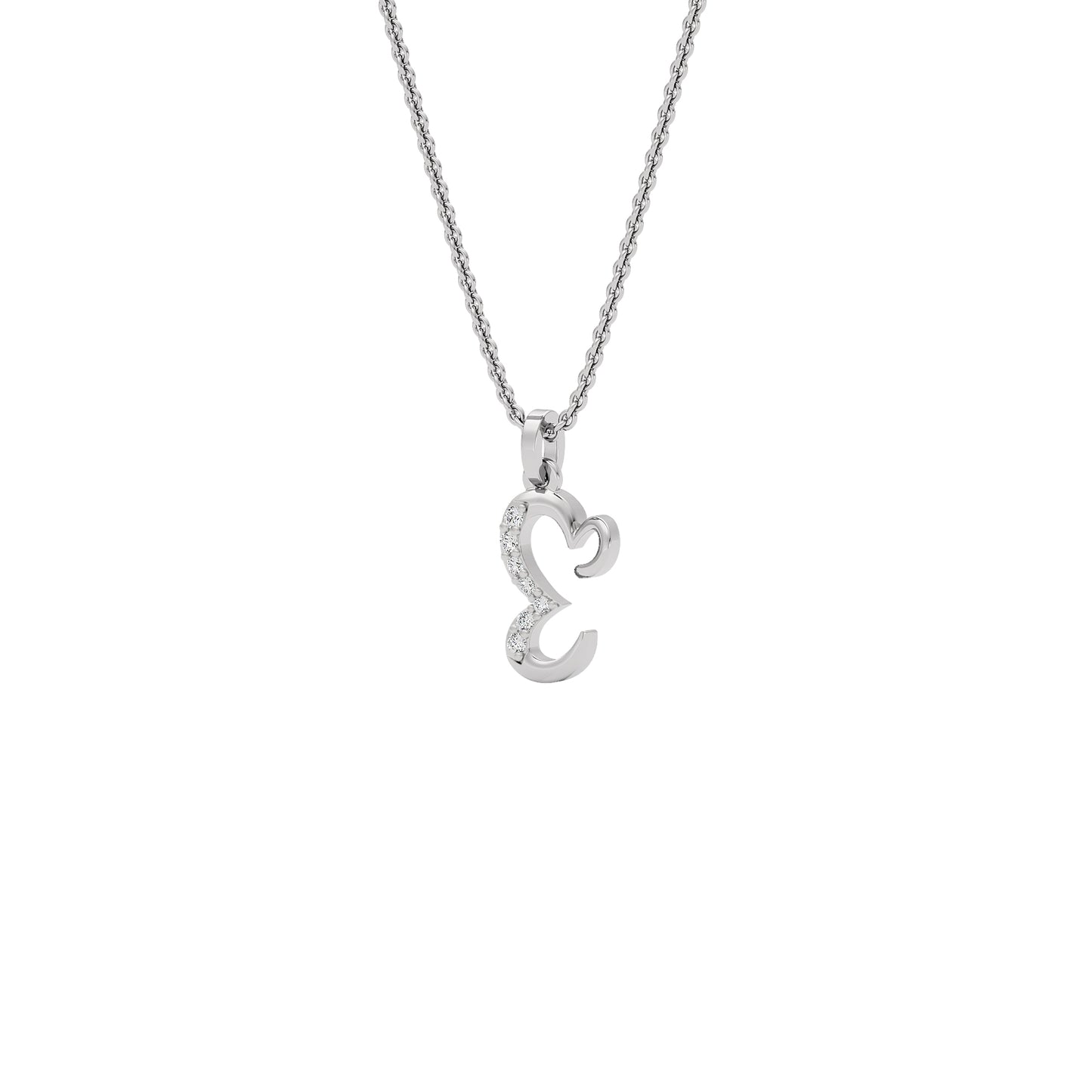 Extraordinary ‘E’ Diamond Pendant 18 KT / White Gold