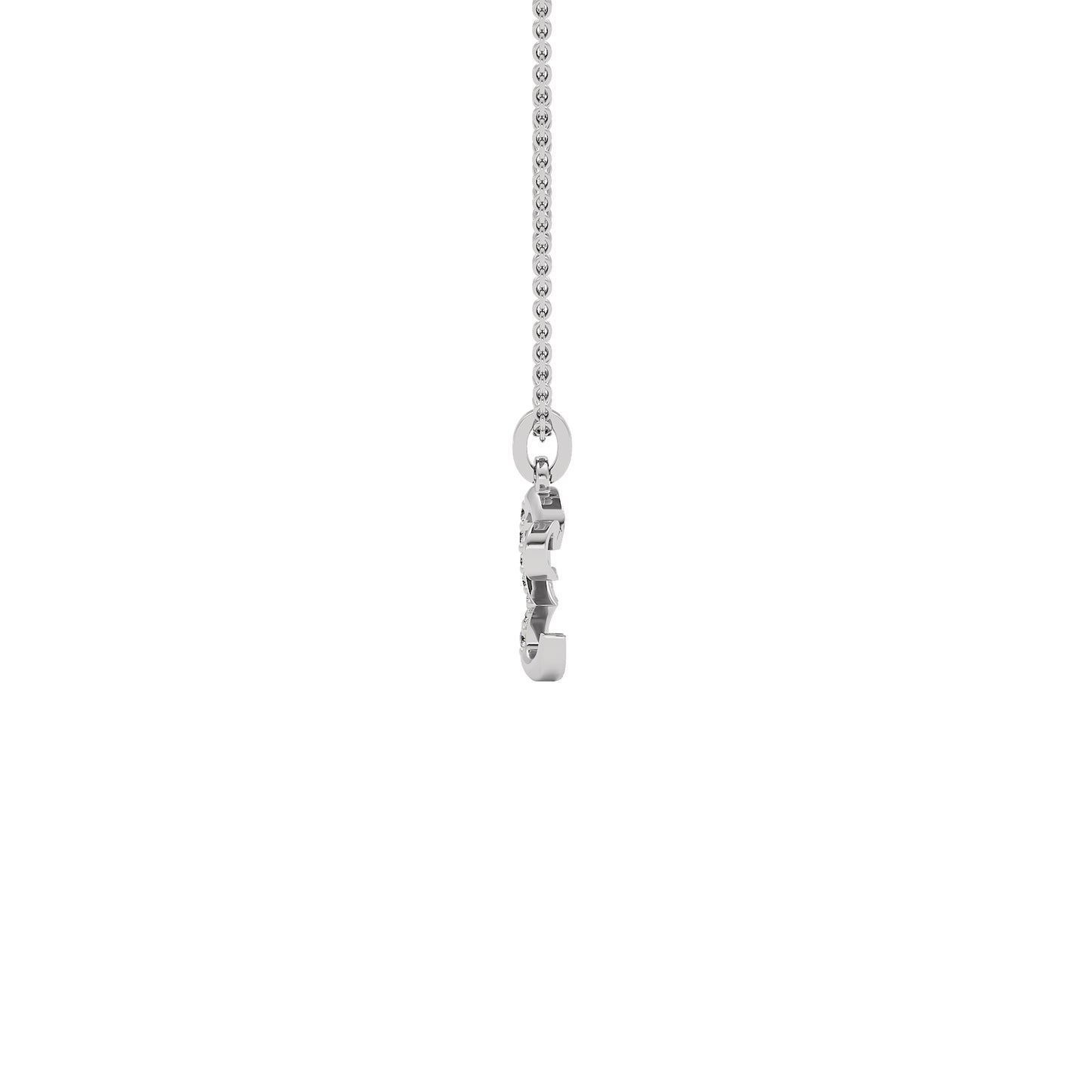 Extraordinary ‘E’ Diamond Pendant 18 KT / White Gold