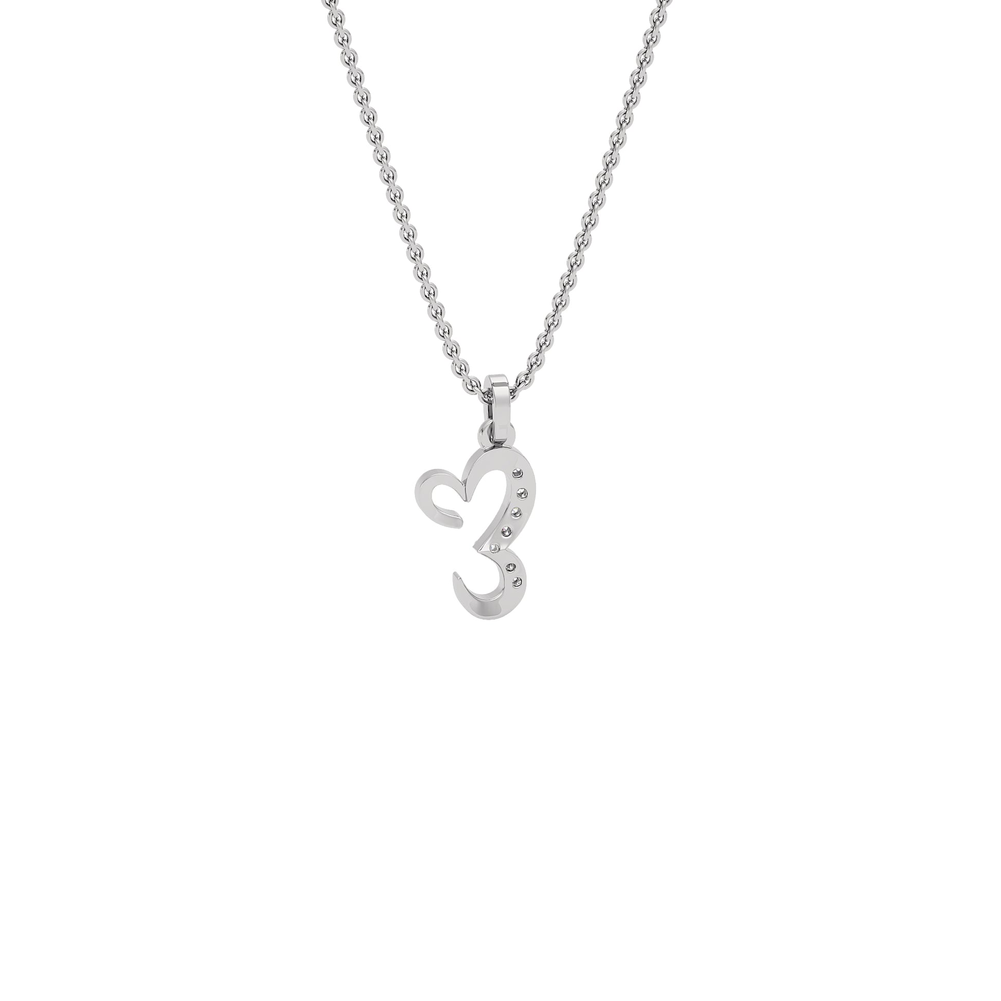 Extraordinary ‘E’ Diamond Pendant 18 KT / White Gold