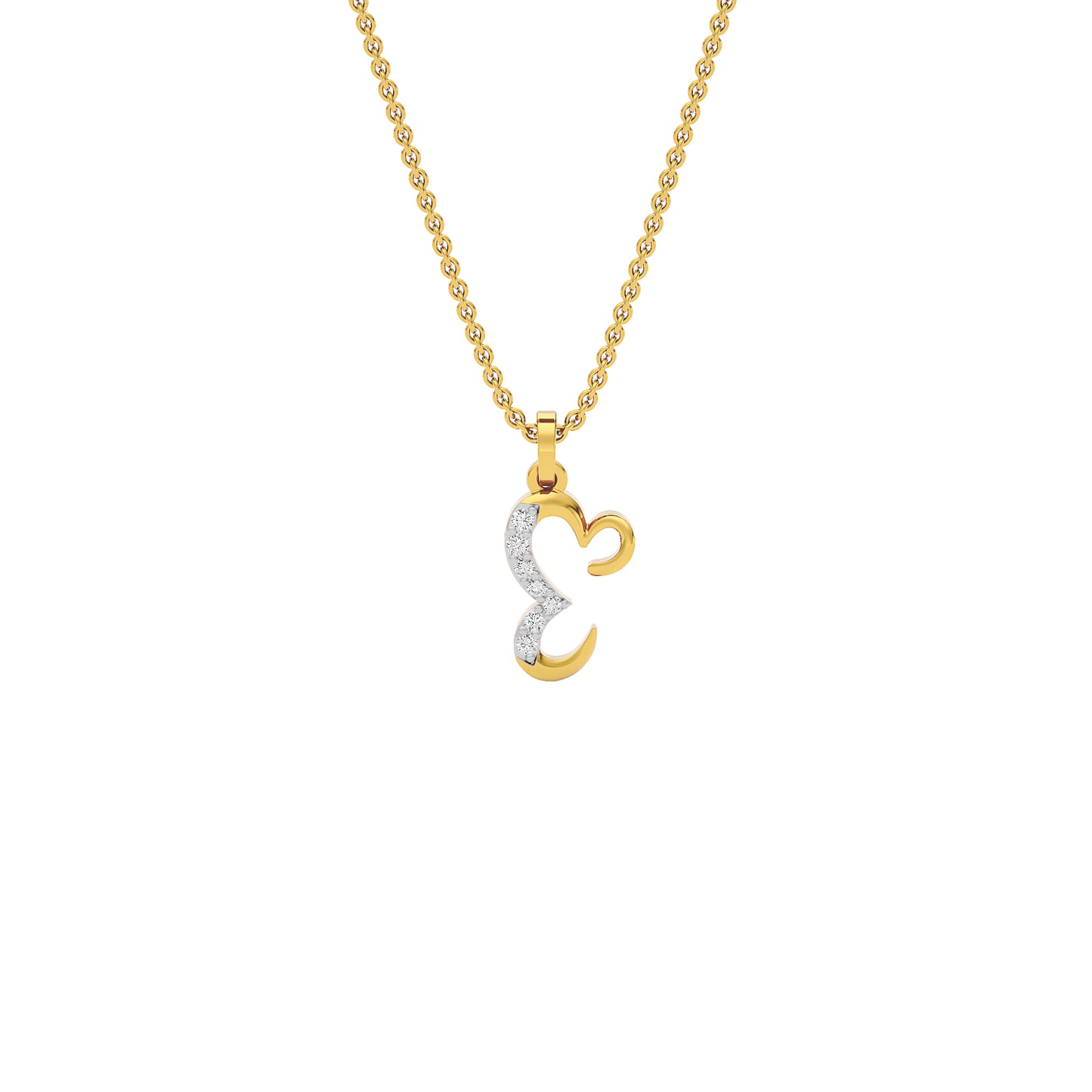 Extraordinary ‘E’ Diamond Pendant 18 KT / Yellow Gold