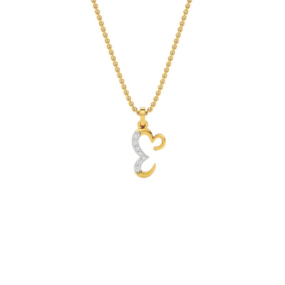 Extraordinary ‘E’ Diamond Pendant 18 KT / Yellow Gold