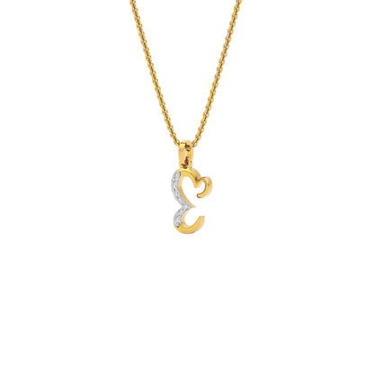 Extraordinary ‘E’ Diamond Pendant 18 KT / Yellow Gold